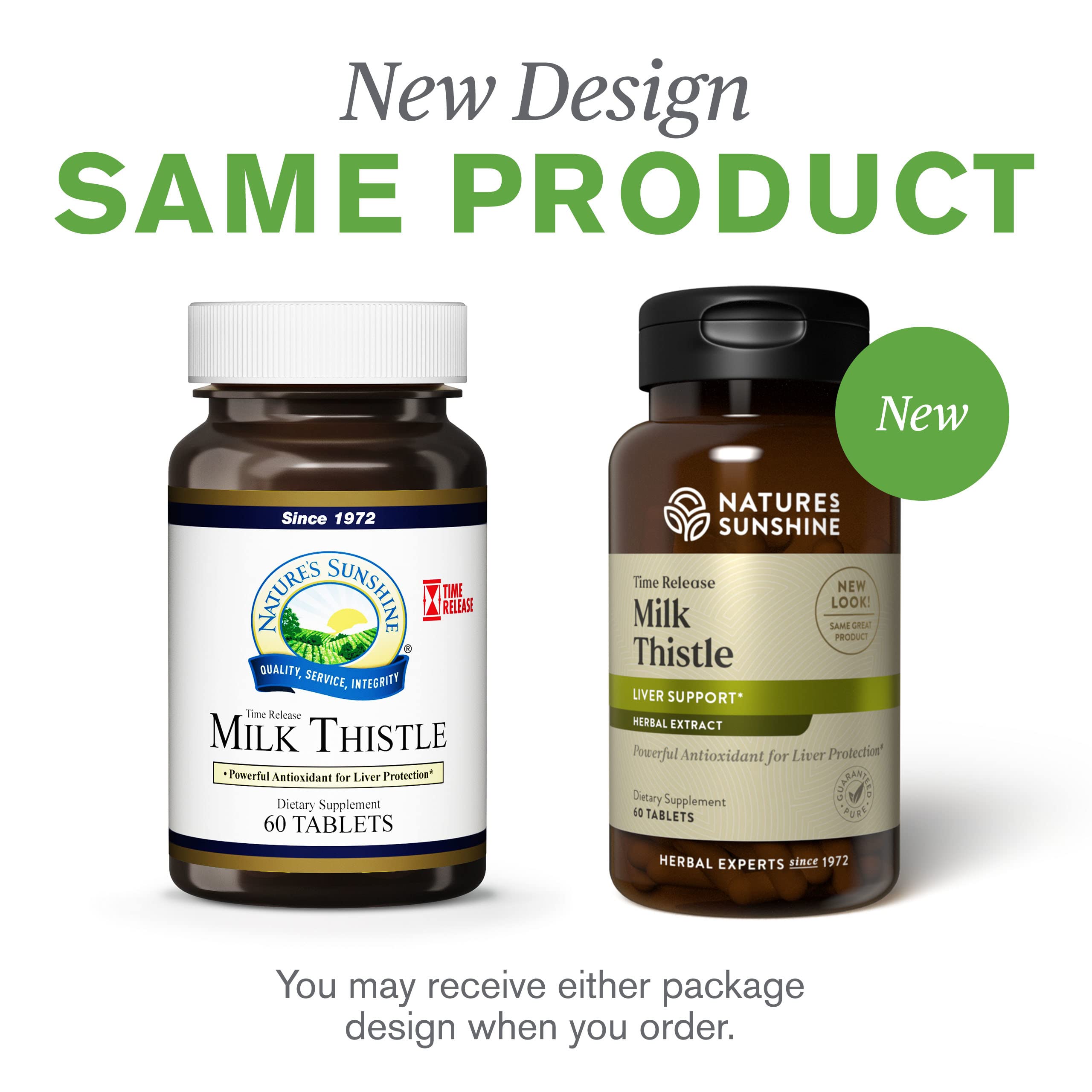 Nature's Sunshine Milk Thistle with a glass of water hints at antioxidant support.