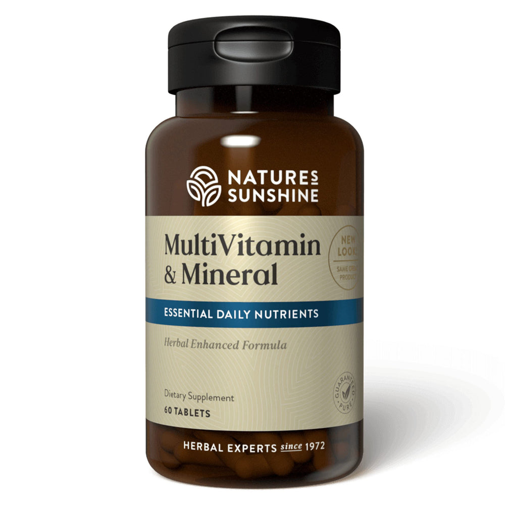 Nature's Sunshine multivitamins minerals bottle with 60 tablets for daily wellness