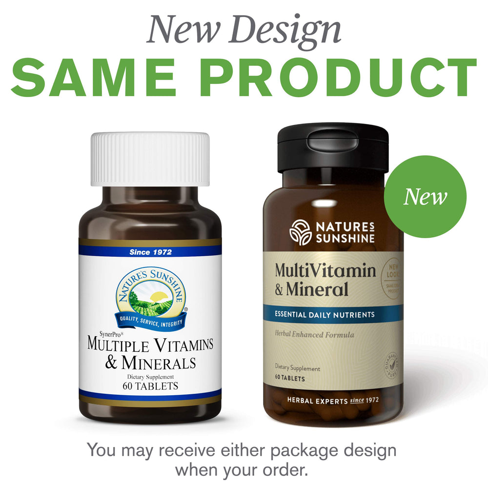 Nature's Sunshine ingredients panel highlighting essential vitamins and minerals for daily nutrition