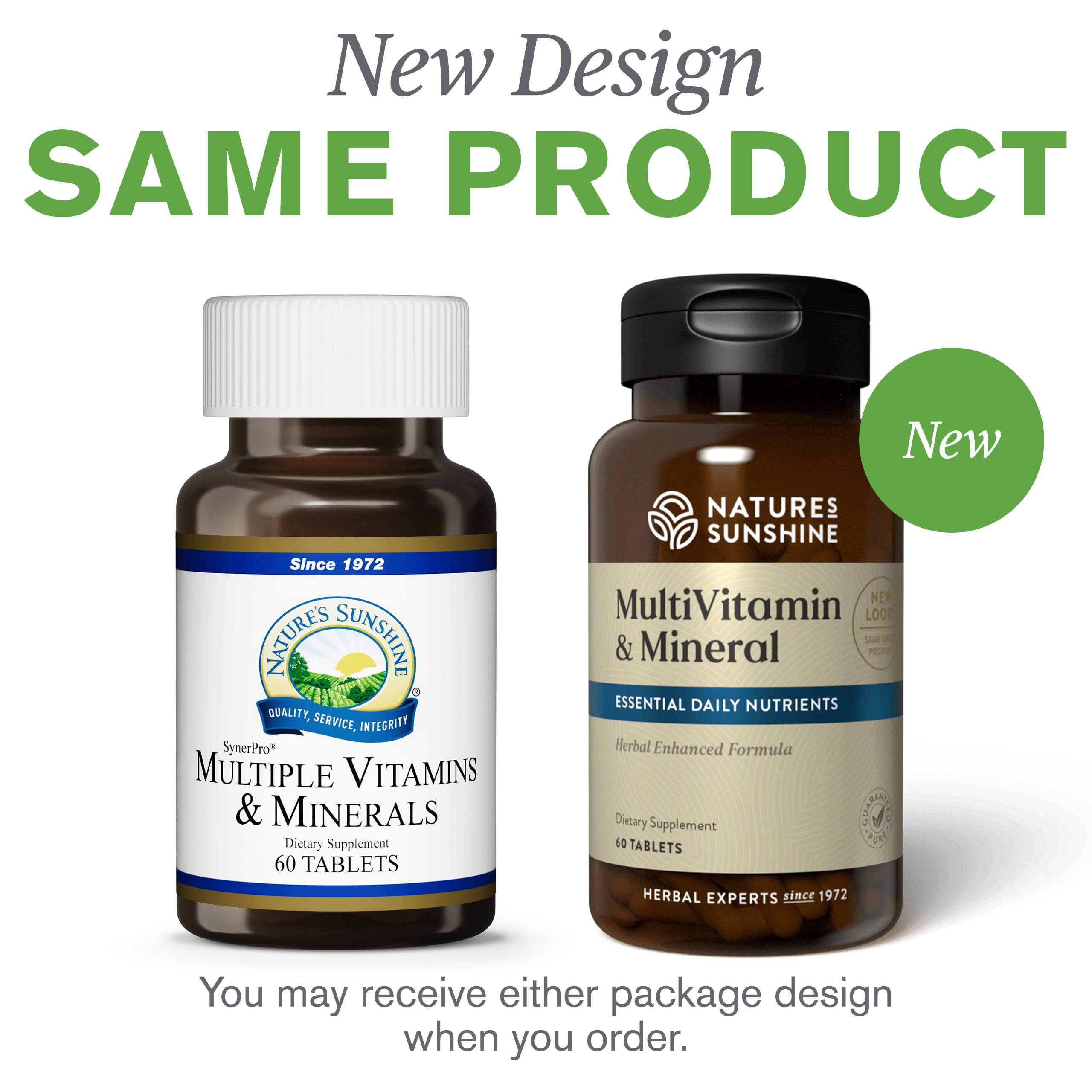 Nature's Sunshine multivitamins tablets ready for daily use in your routine