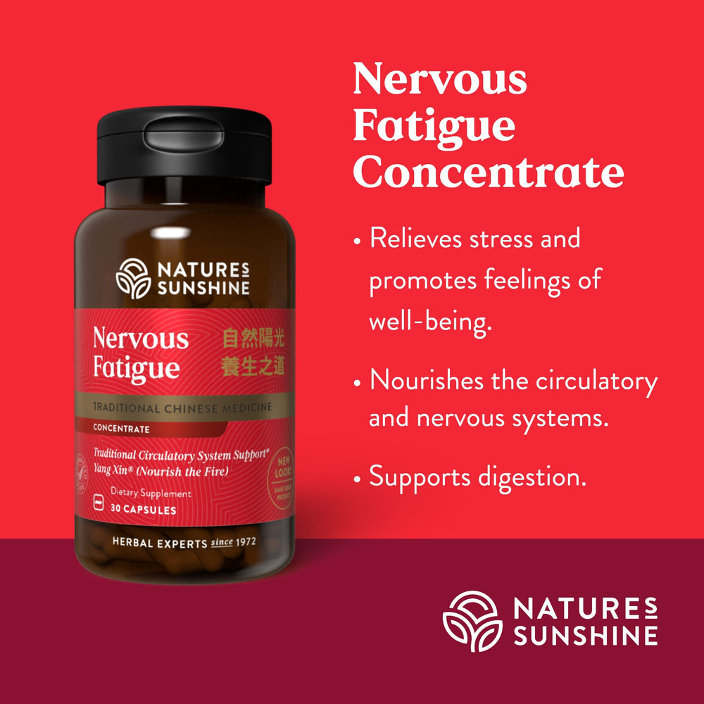 Nature's Sunshine Nervous Fatigue TCM Concentrate Schisandra close-up highlighting stress-response herb.