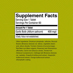 Nature's Sunshine odor-control coating close-up on garlic tablet demonstrating freshness.