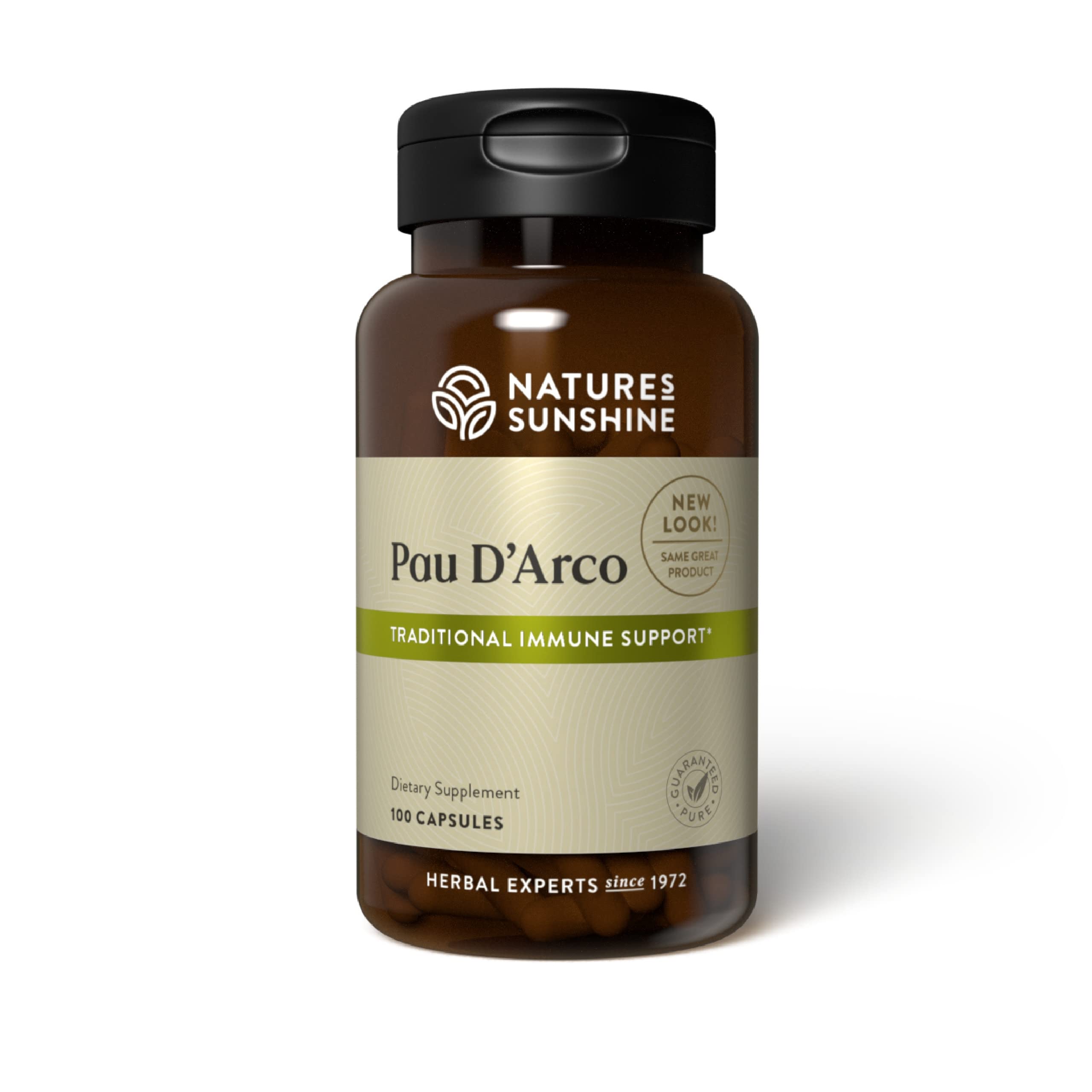 Nature's Sunshine Pau D'Arco bottle – antioxidant support for daily wellness.