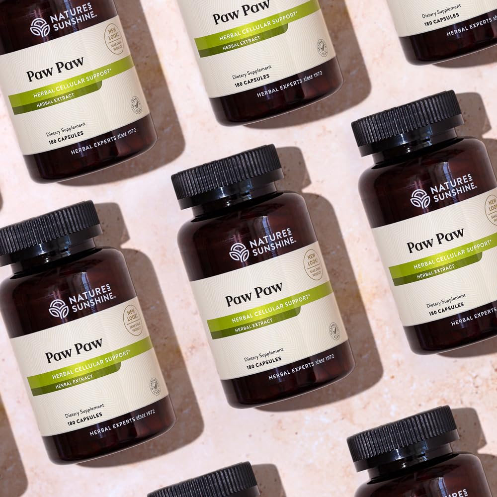 Nature's Sunshine Paw Paw Cell-Reg side panel highlights standardized acetogenin extraction