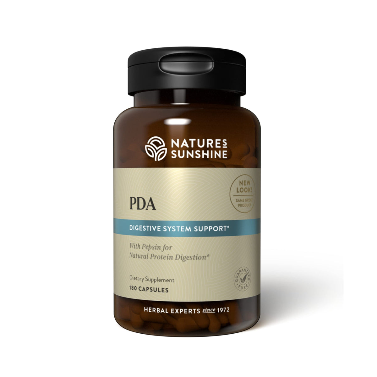 Nature's Sunshine PDA Combination bottle front view showing protein digestion support.