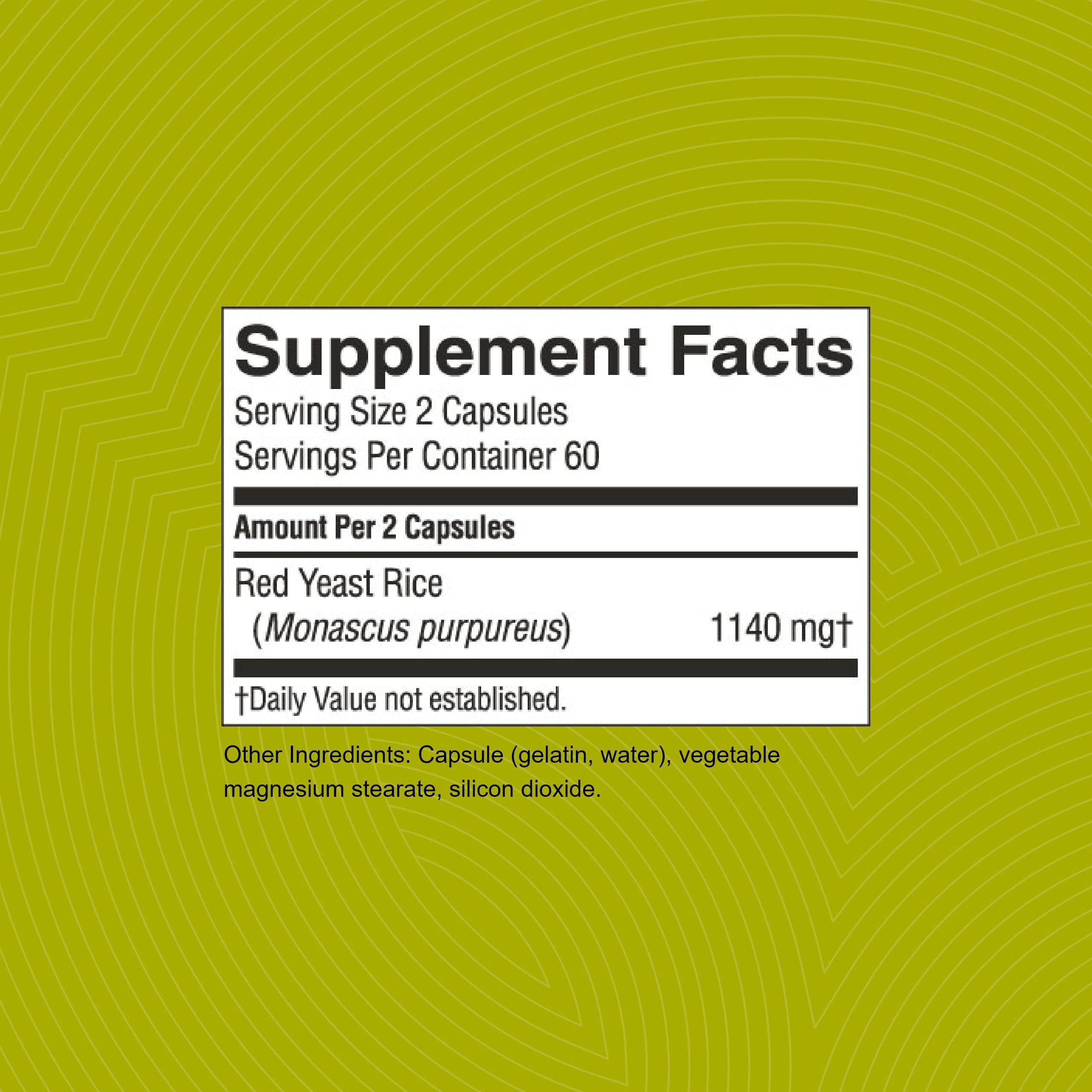 Nature's Sunshine Red Yeast Rice label shows kosher certification and dosage details.