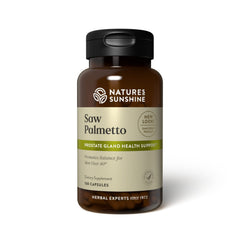 Nature's Sunshine Saw Palmetto bottle for daily prostate health support
