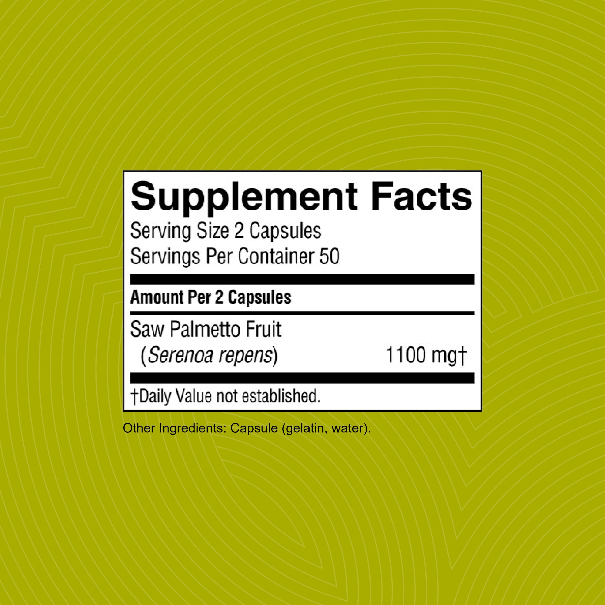 Kosher label on Nature's Sunshine Saw Palmetto packaging