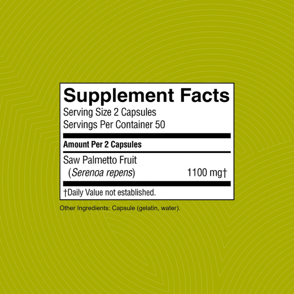 Kosher label on Nature's Sunshine Saw Palmetto packaging