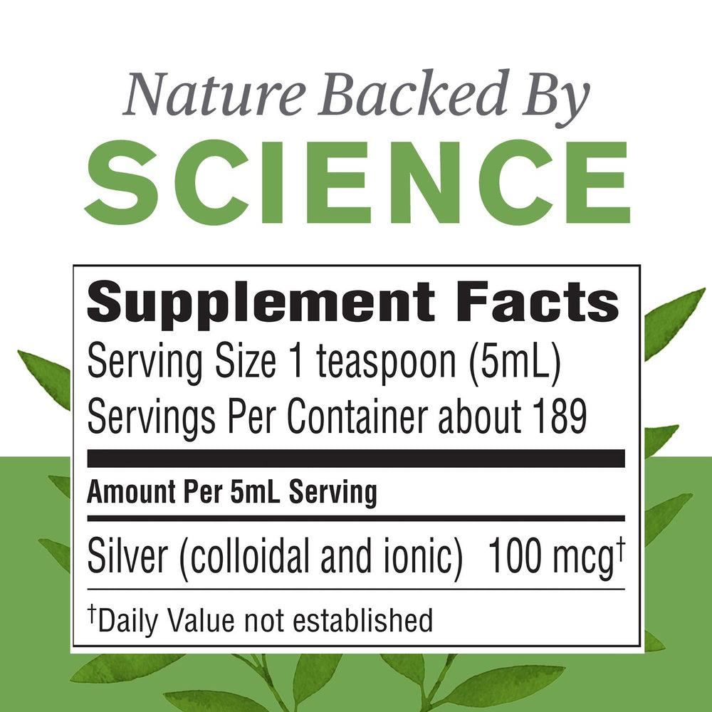 Nature's Sunshine Silver Shield Liquid label closeup with product details