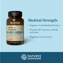 Nature's Sunshine Skeletal Strength ingredient list highlighting calcium citrate and vitamin D.