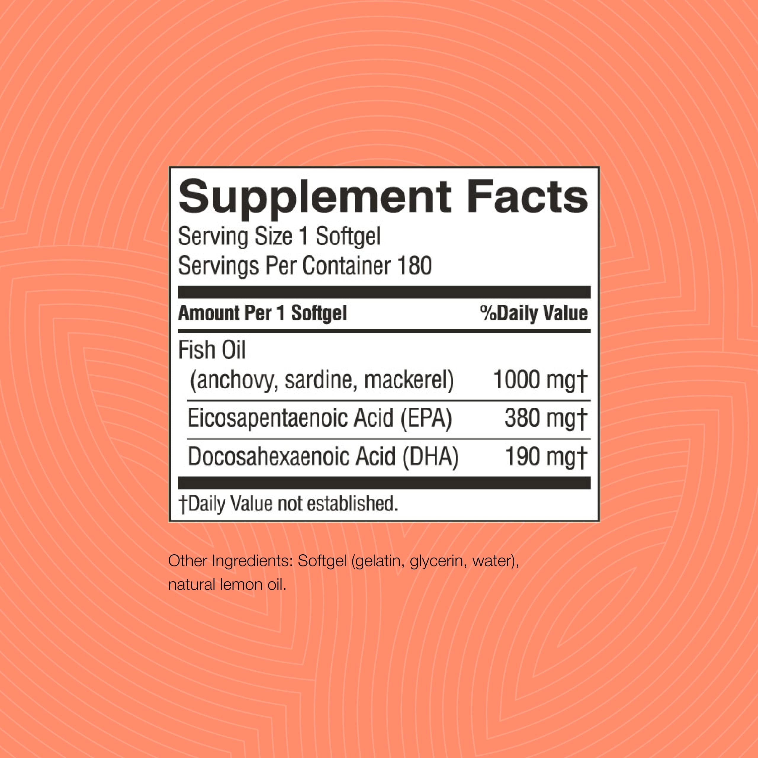 Nature's Sunshine Super Omega-3 EPA 180 Softgels bottle emphasizes natural ingredients