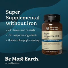 Nature's Sunshine Super Supplemental w/o Iron bottle cap for easy daily vitamin access.