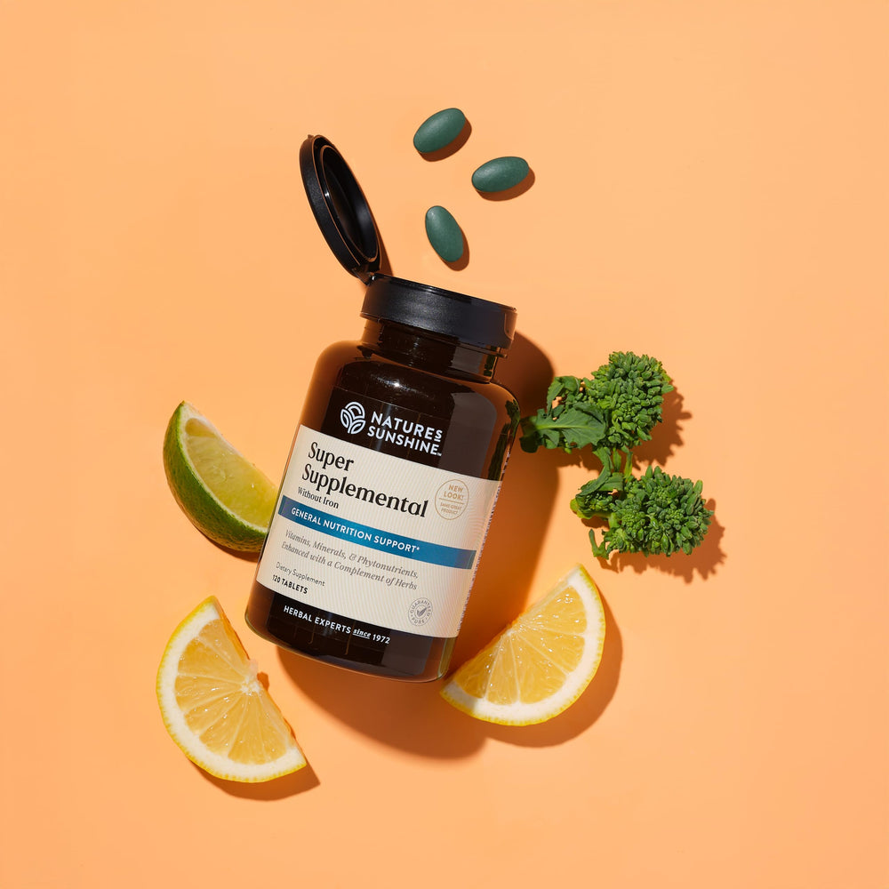 Nature's Sunshine Super Supplemental w/o Iron herbs like dandelion and alfalfa in the formula.