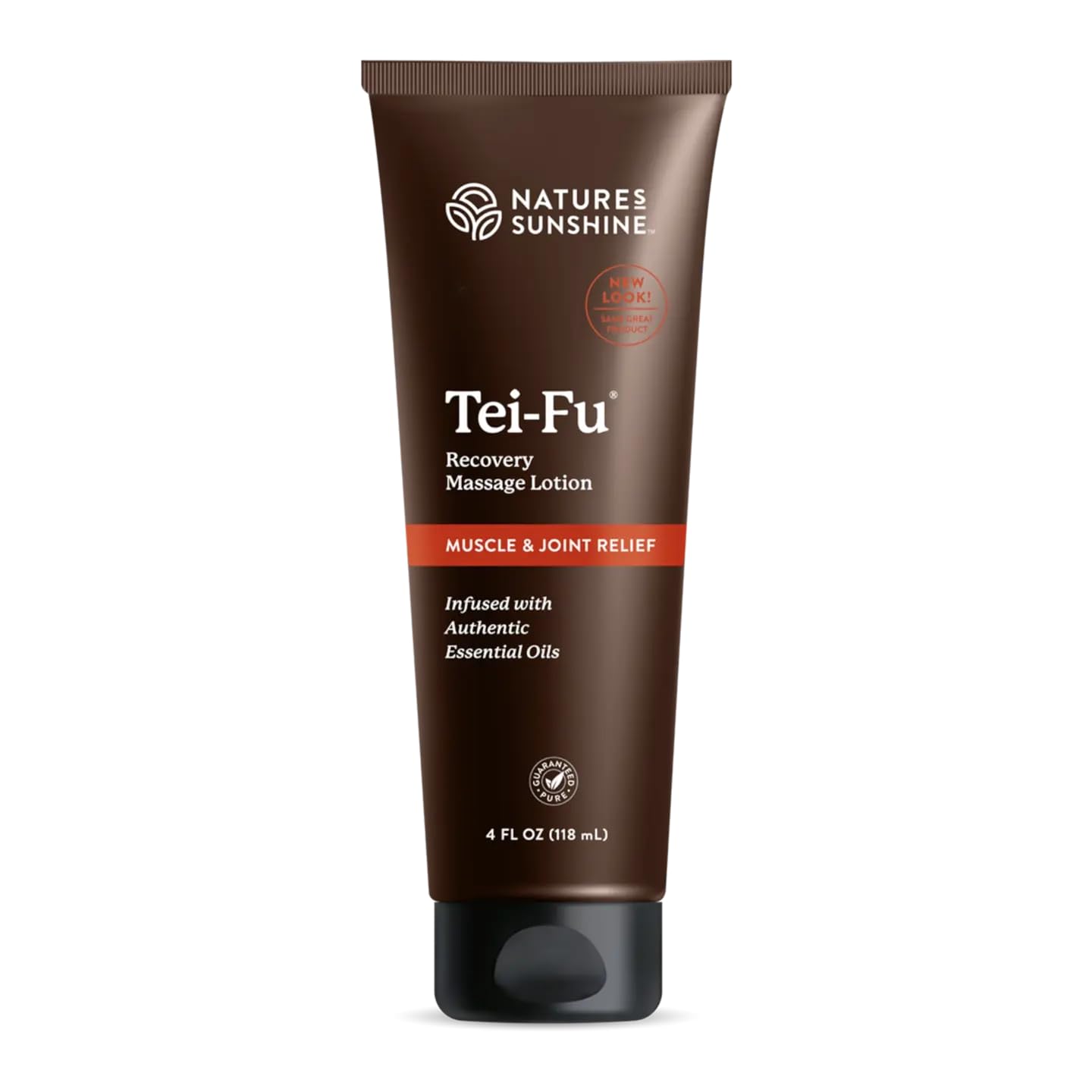 Nature's Sunshine Tei-Fu Recovery Massage Lotion bottle with soothing aroma for daily relaxation