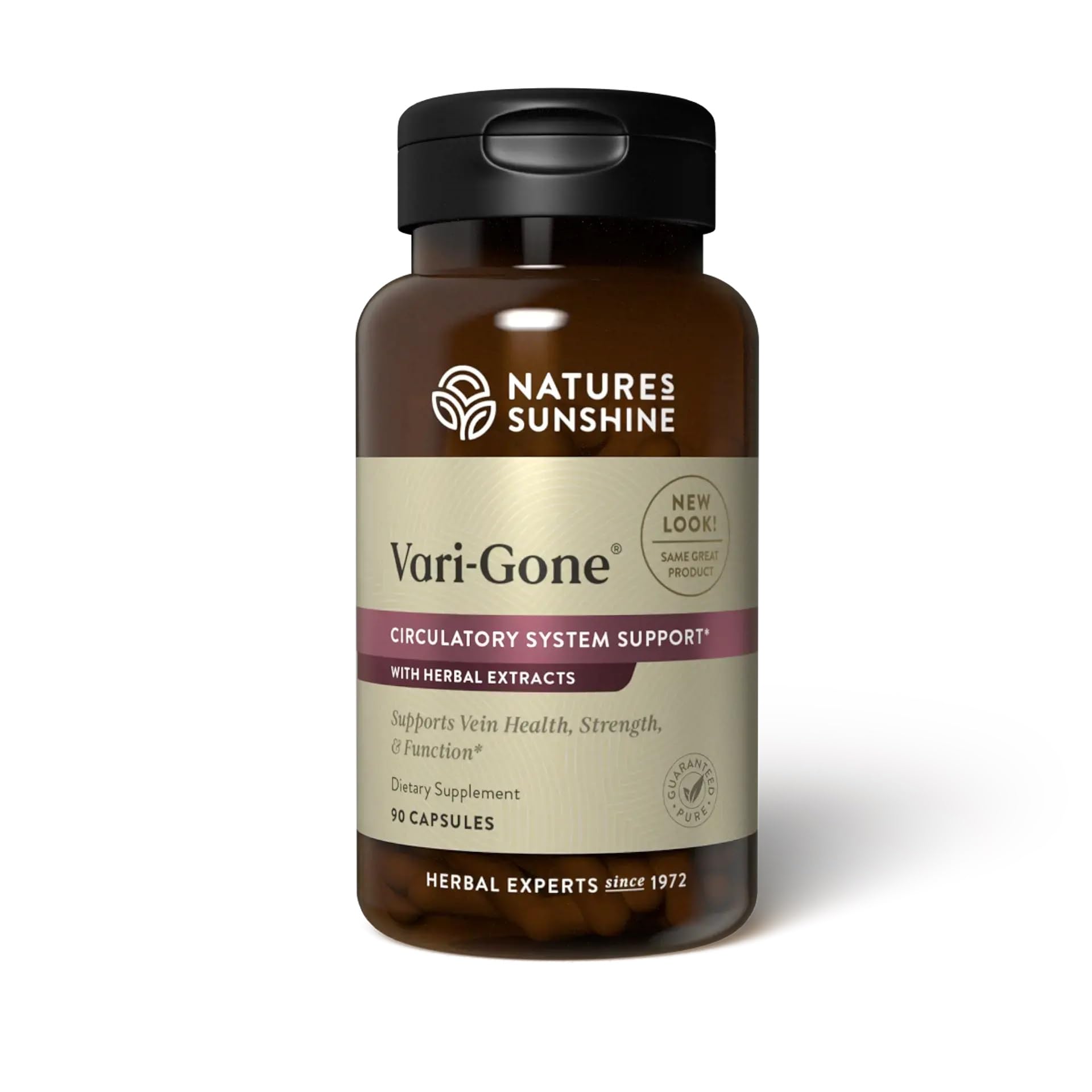 Nature's Sunshine Vari-Gone bottle front view for vein support and healthy circulation