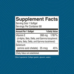 Nature's Sunshine Vitamin E Complete label packaging highlights all eight vitamin E molecules.