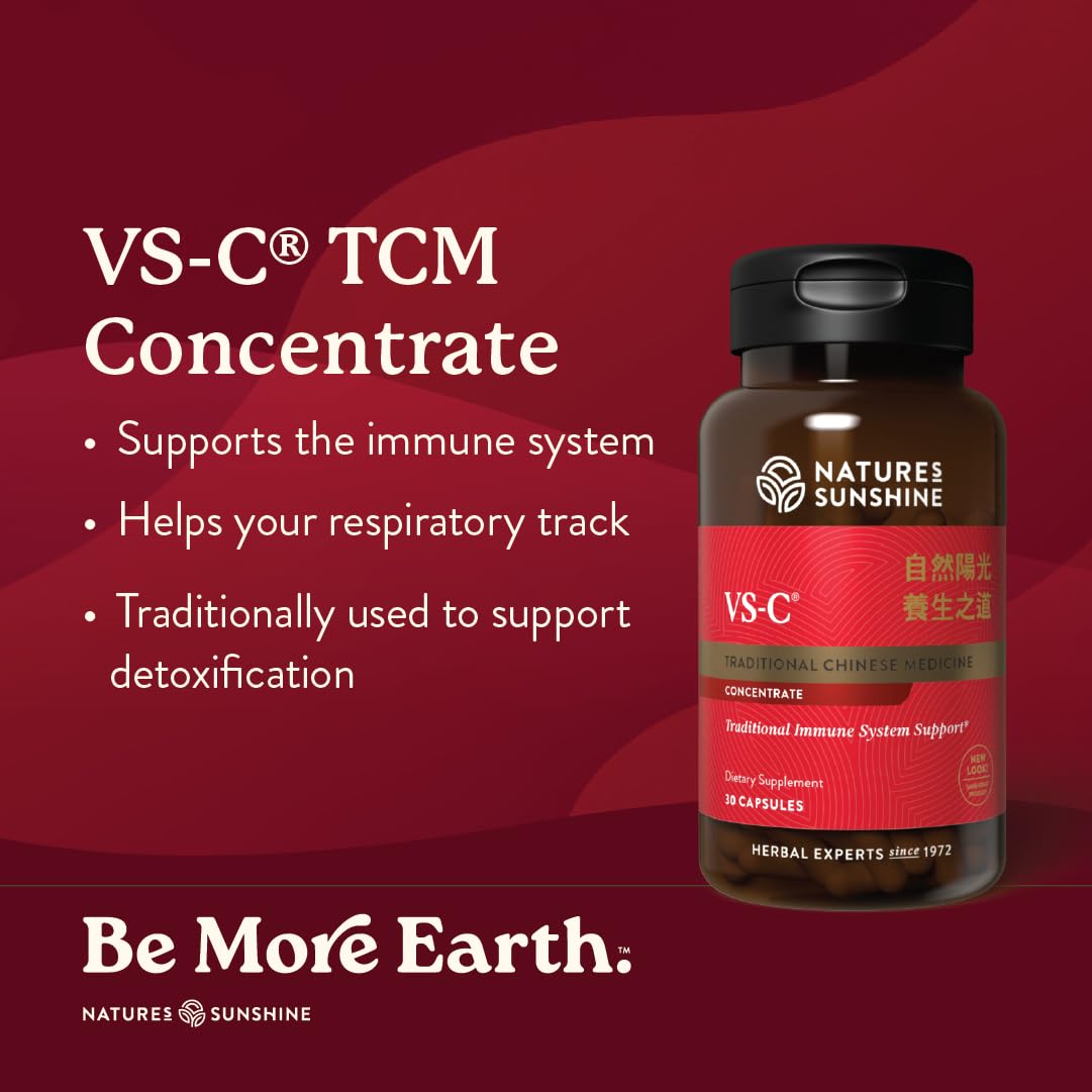 Nature's Sunshine VS-C TCM Concentrate bottle back with supplement details