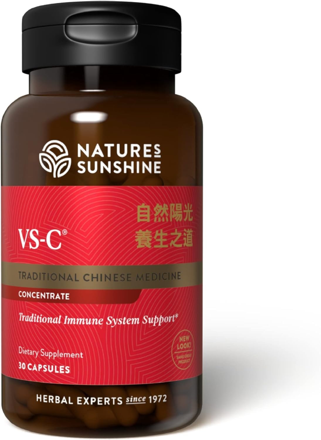 Nature's Sunshine VS-C TCM Concentrate bottle front highlighting branding and product name