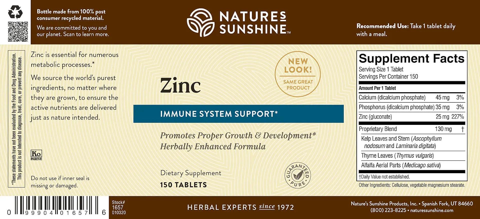 Nature's Sunshine Zinc 25mg bottle on a kitchen counter for everyday wellness