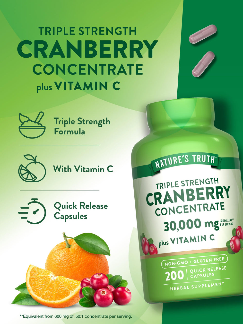Nature's Truth 200 Quick-Release Capsules packaging for convenience