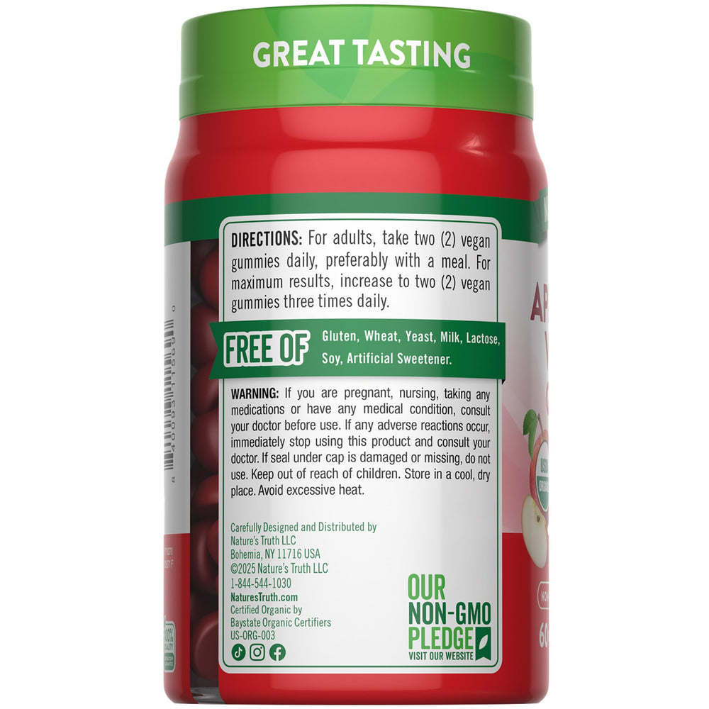Nature's Truth Apple Cider Vinegar Gummies apple flavor illustration.
