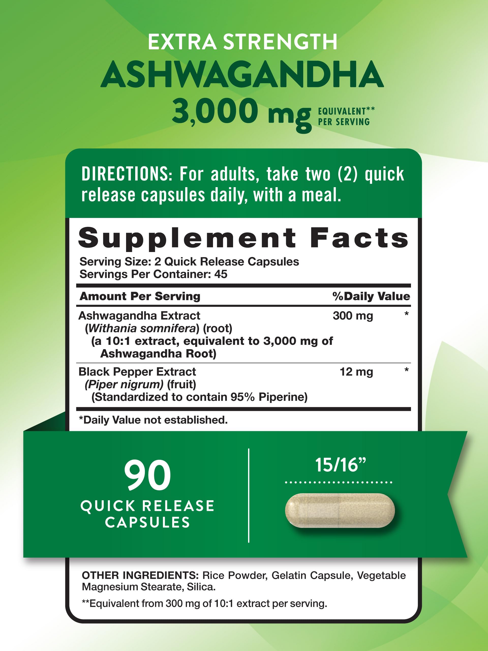 Nature's Truth Ashwagandha capsules pour demonstrates easy daily use for focus.