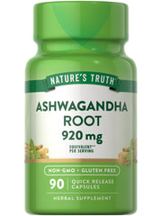 Nature's Truth Ashwagandha supplement bottle highlighting root-based capsules for daily wellness