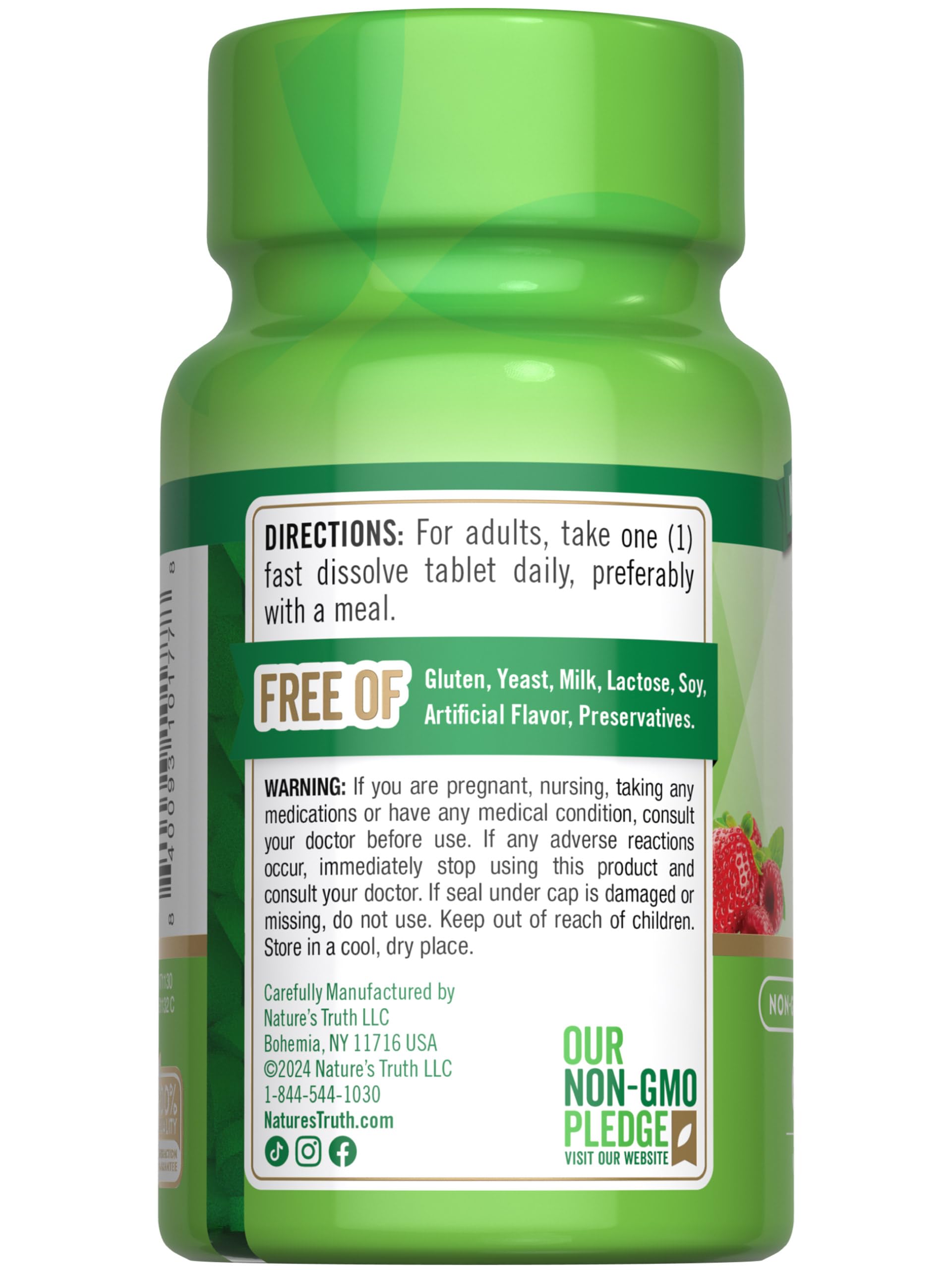 Nature's Truth bottle label communicates three generations of vitamin innovation heritage