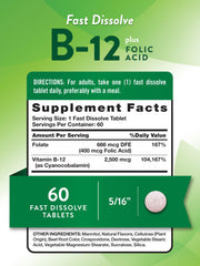 Nature's Truth B12 tablets close-up emphasizes fast-dissolve format for quick intake
