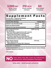 Nature's Truth Beet Root Capsules label front highlighting non-GMO formula