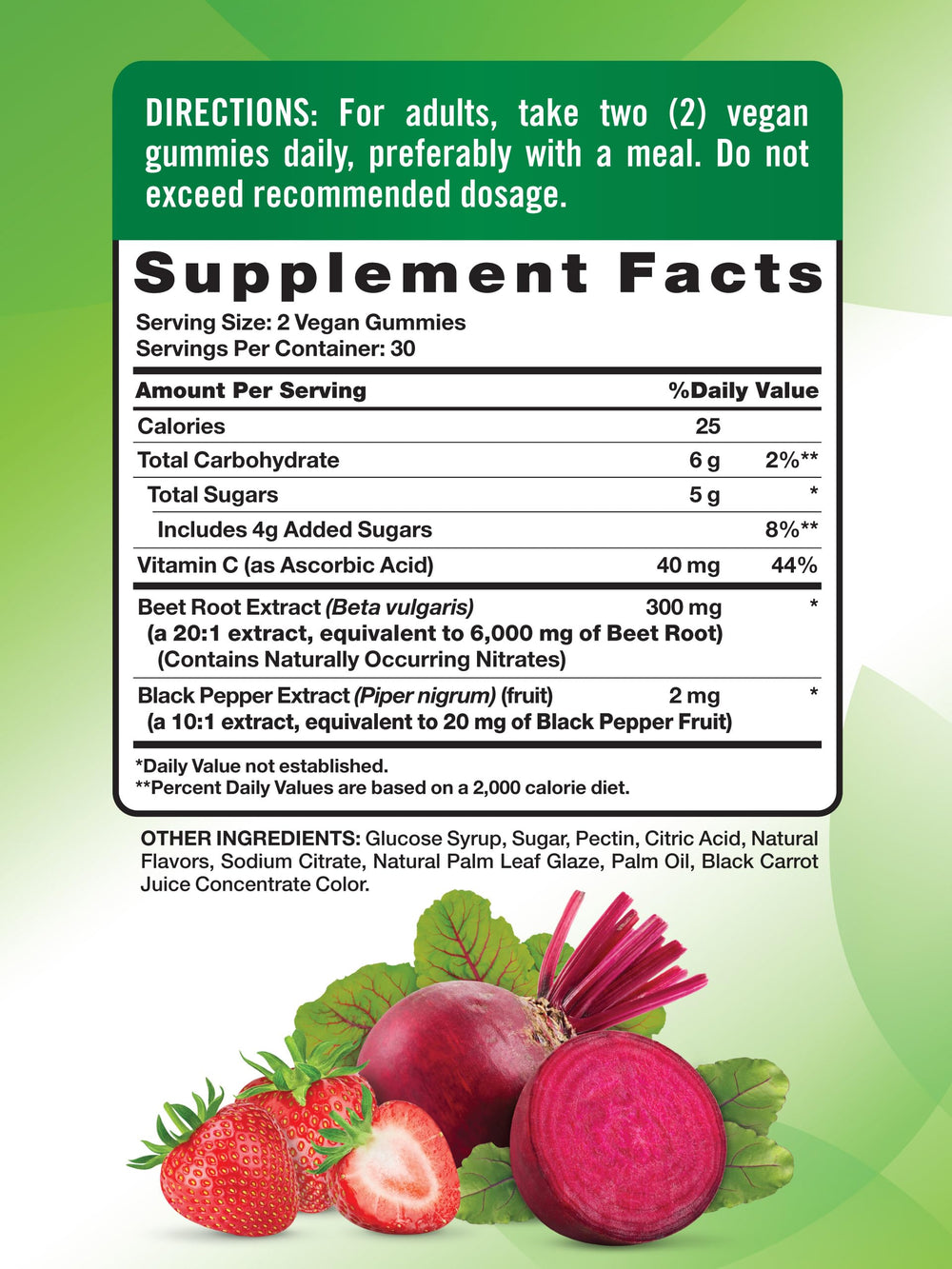 Beet Root Gummies closeup highlights chewy texture and strawberry flavor from Nature's Truth.