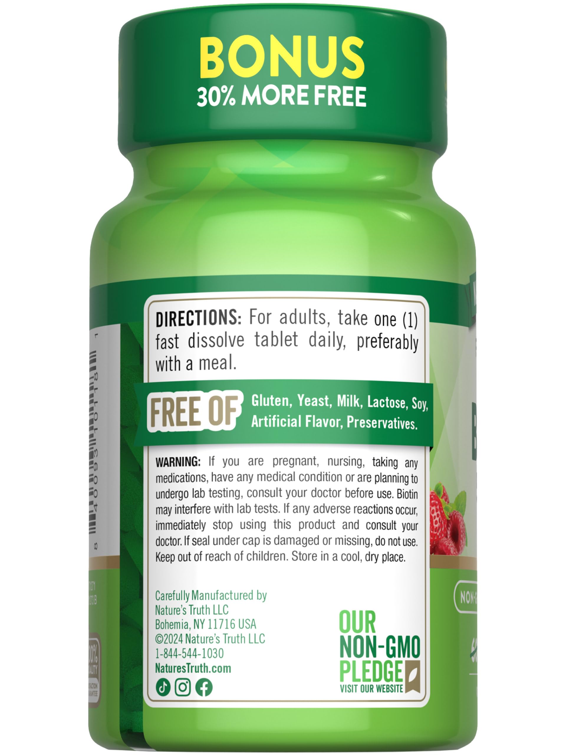 Lifestyle scene showing daily use with Nature's Truth Biotin 5000mcg bottle