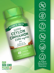 Nature's Truth cinnamon capsules with biotin and chromium for daily vitality.