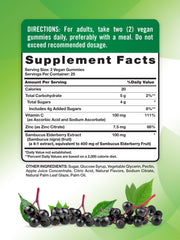 Close-up of Nature's Truth Black Elderberry Gummies texture and berry flavor