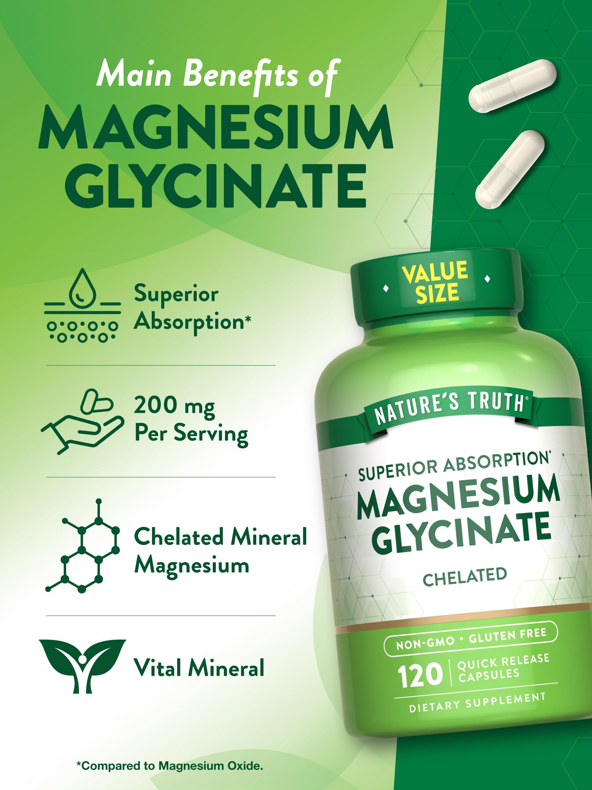 Nature's Truth bottle highlighting gluten-free and non-GMO symbols