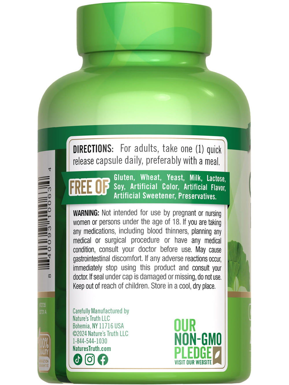 Bottle with Bacopa capsules from Nature's Truth for cognitive support possibilities.