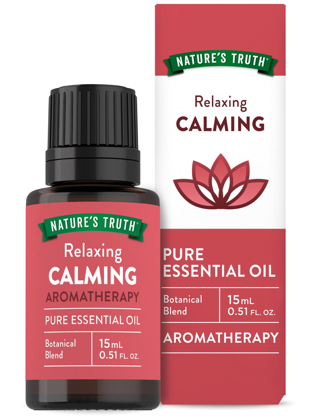 Nature's Truth Calming Pure Essential Oil bottle for diffuser aromatherapy and serene scents