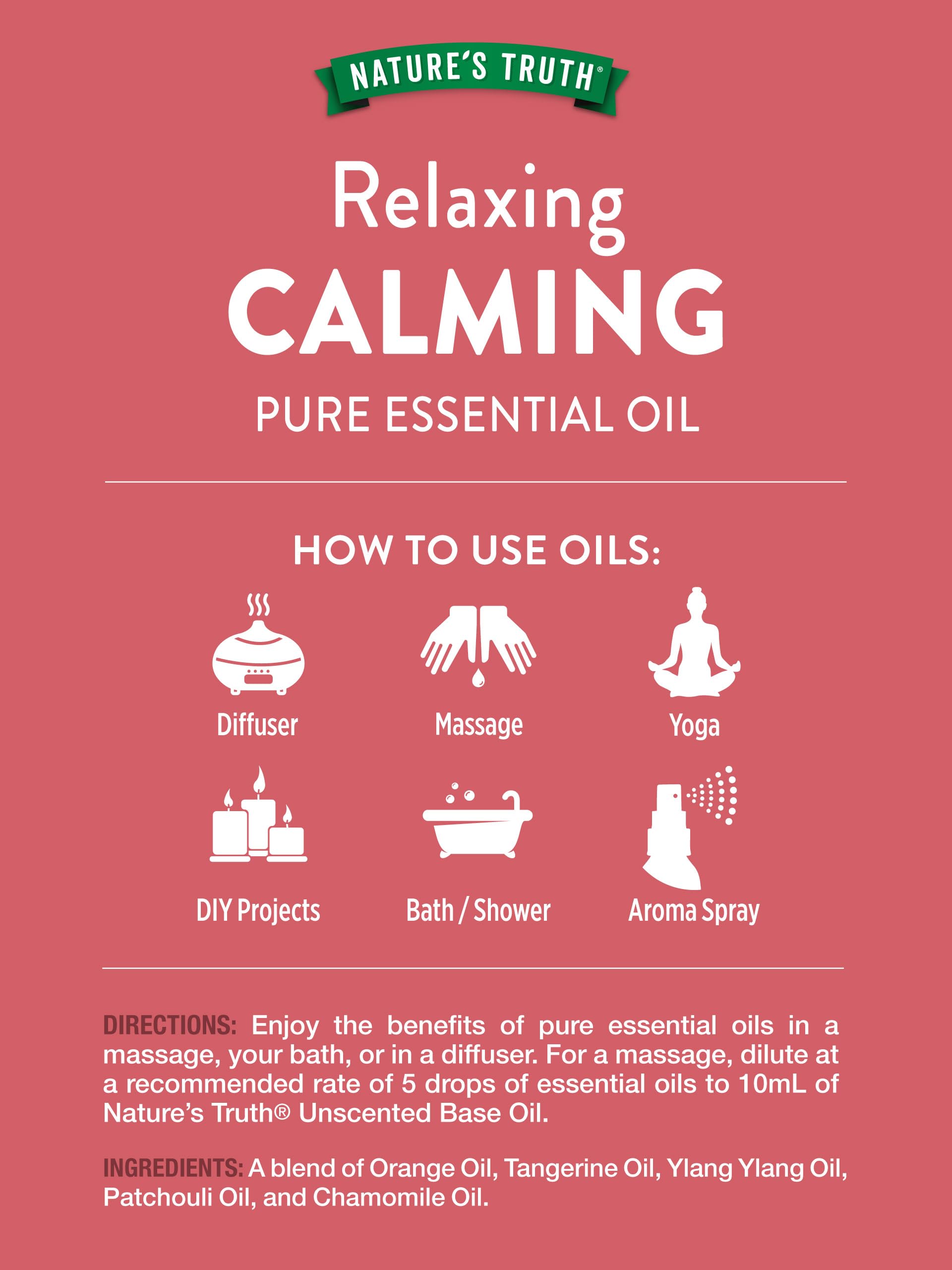 Nature's Truth Calming Pure Essential Oil diffuser blend creates a tranquil ambiance