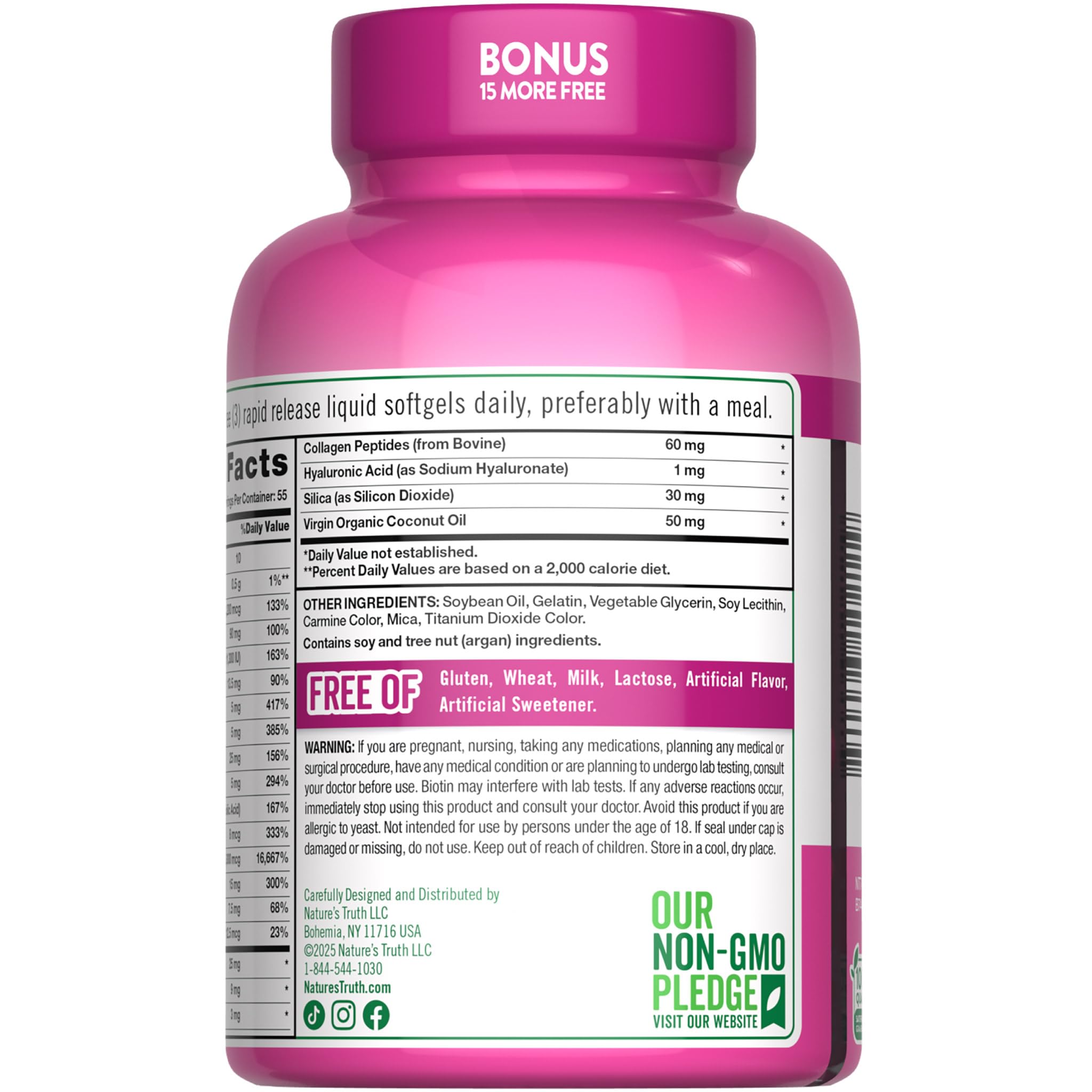 Nature's Truth capsule close-up evokes daily self-care routines and easy supplementation.