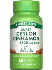 Nature's Truth Ceylon Cinnamon Capsules bottle for daily wellness.