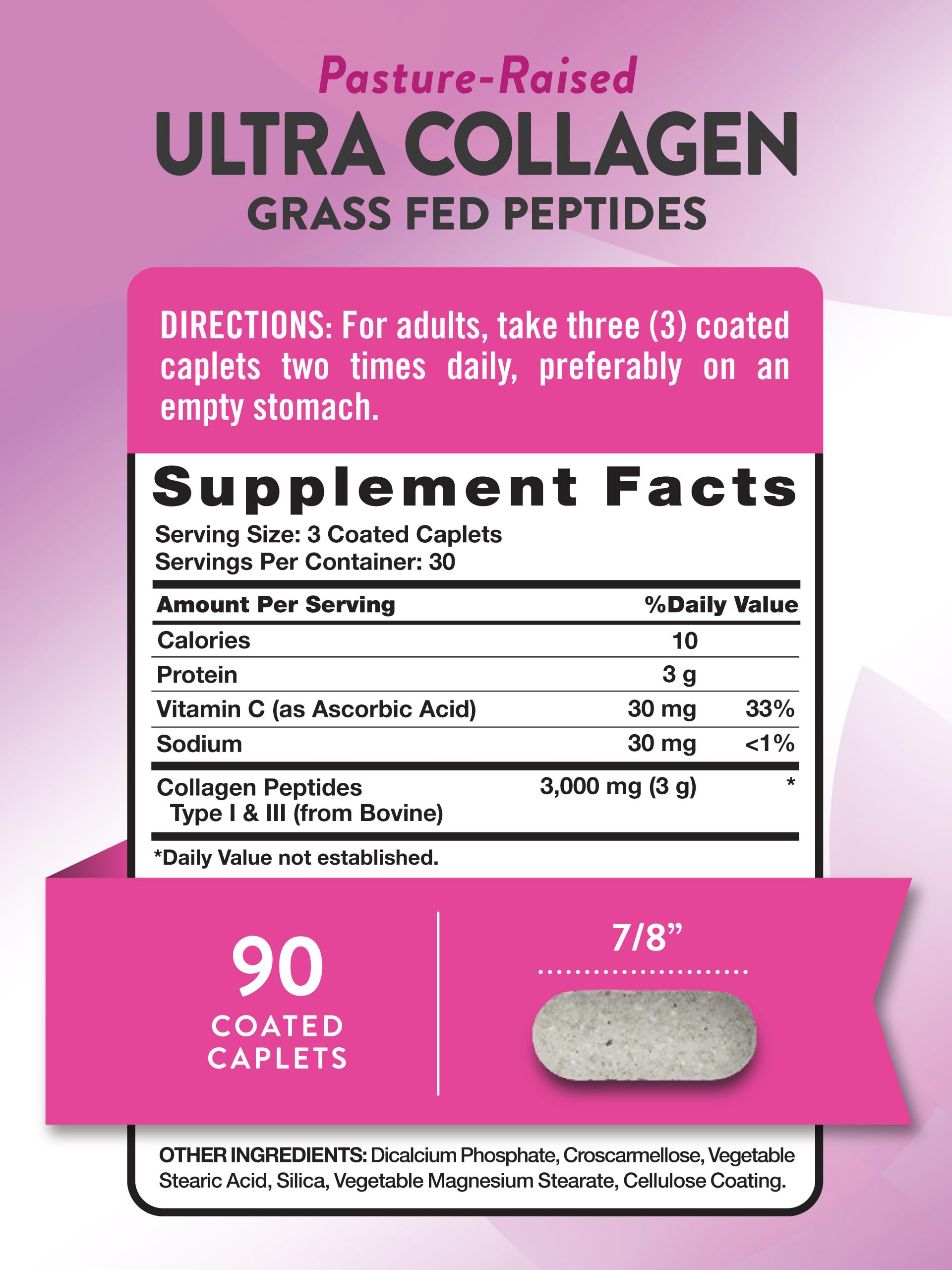 Close-up of Nature's Truth ingredients panel showing nutrition details