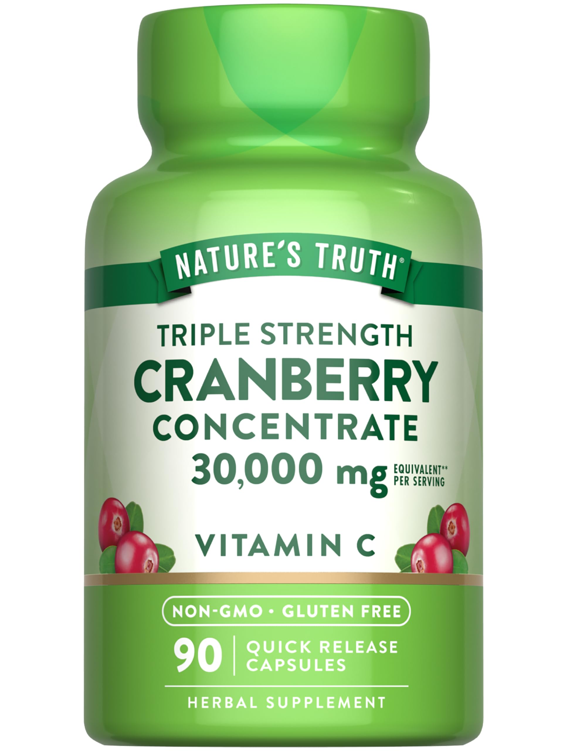 Nature's Truth Cranberry Concentrate bottle shown for daily wellness support.