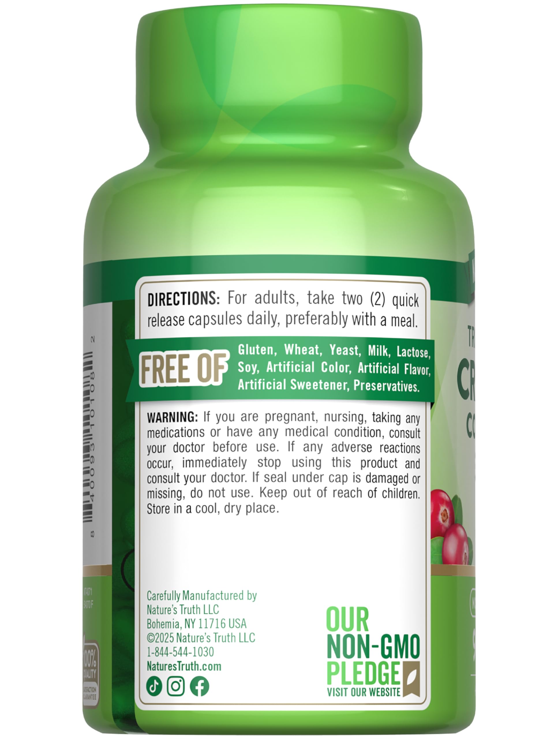 Nature's Truth Cranberry Concentrate routine visuals suggest easy incorporation into daily wellness.
