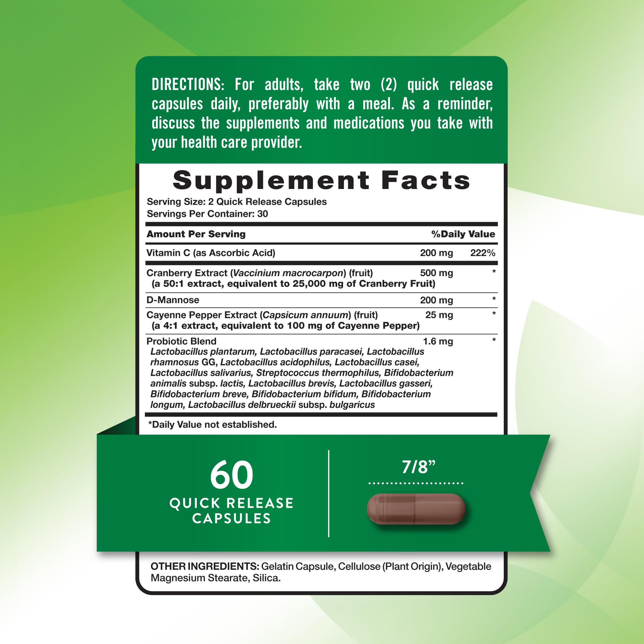 Nature's Truth D-Mannose Probiotics: fórmula diaria para equilibrio urinario y digestivo