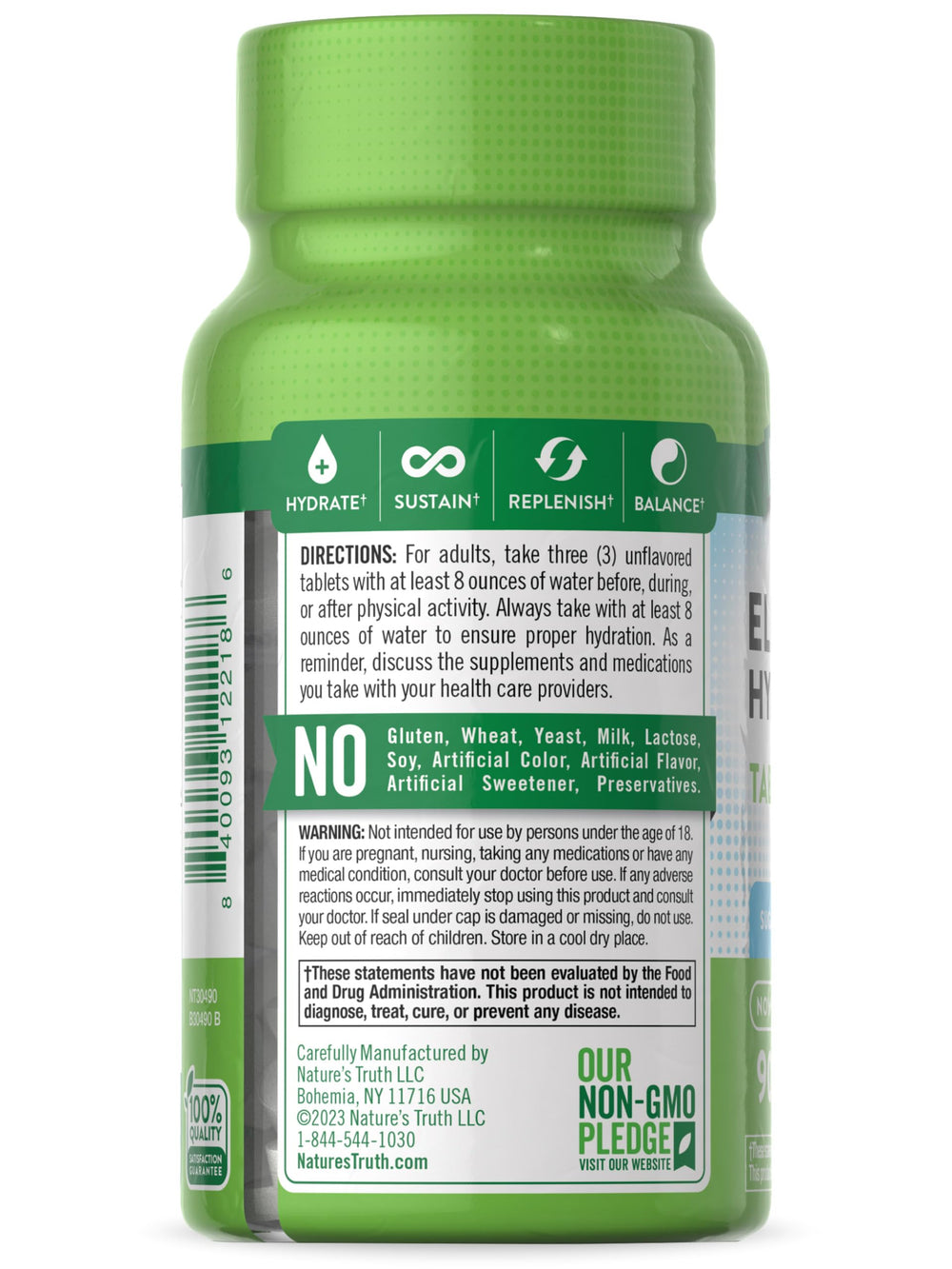 Nature's Truth 90-count bottle emphasizing long-term hydration on the go
