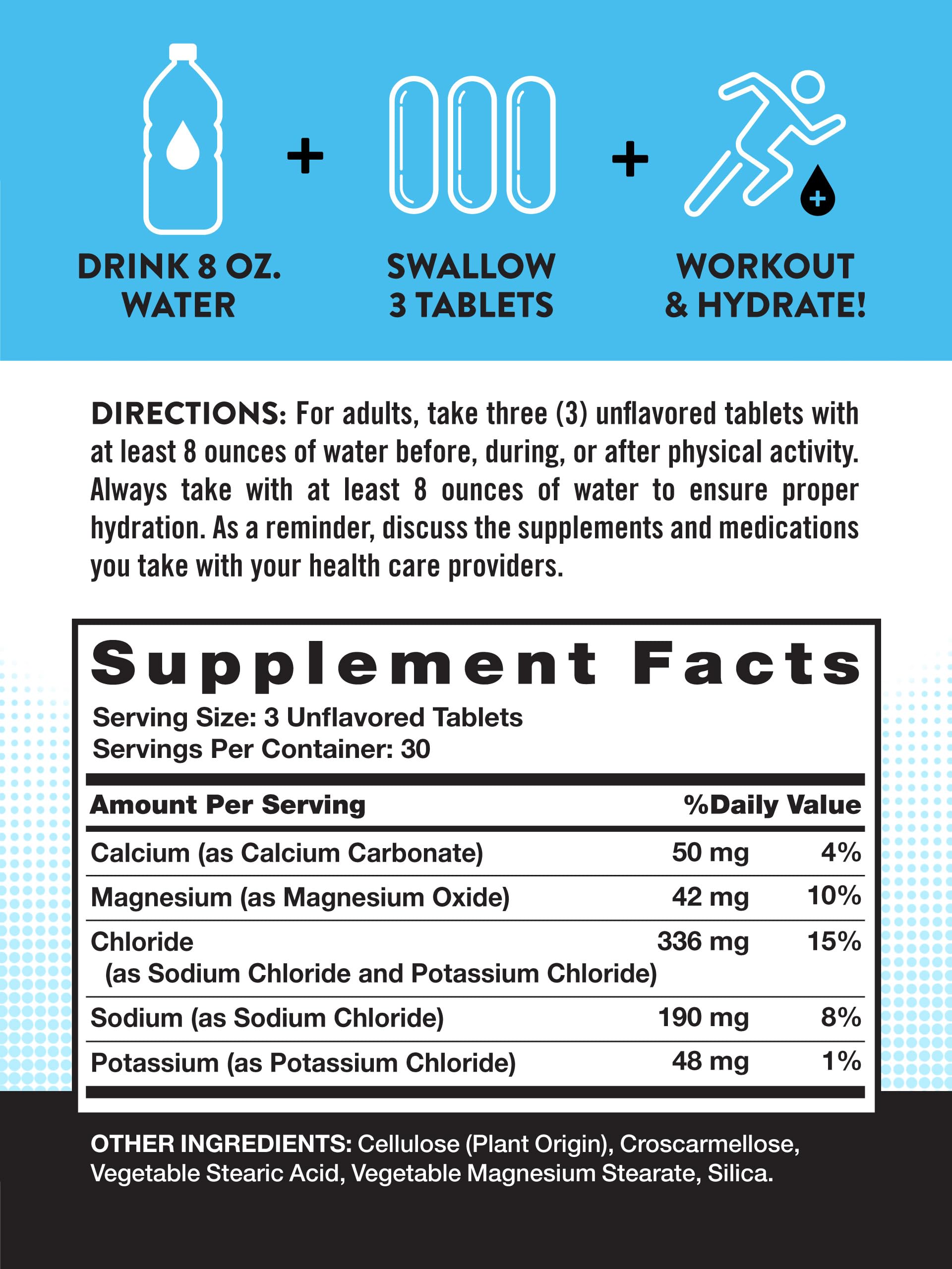 Nature's Truth electrolyte tablets dissolving in water for quick, flavor-free mix