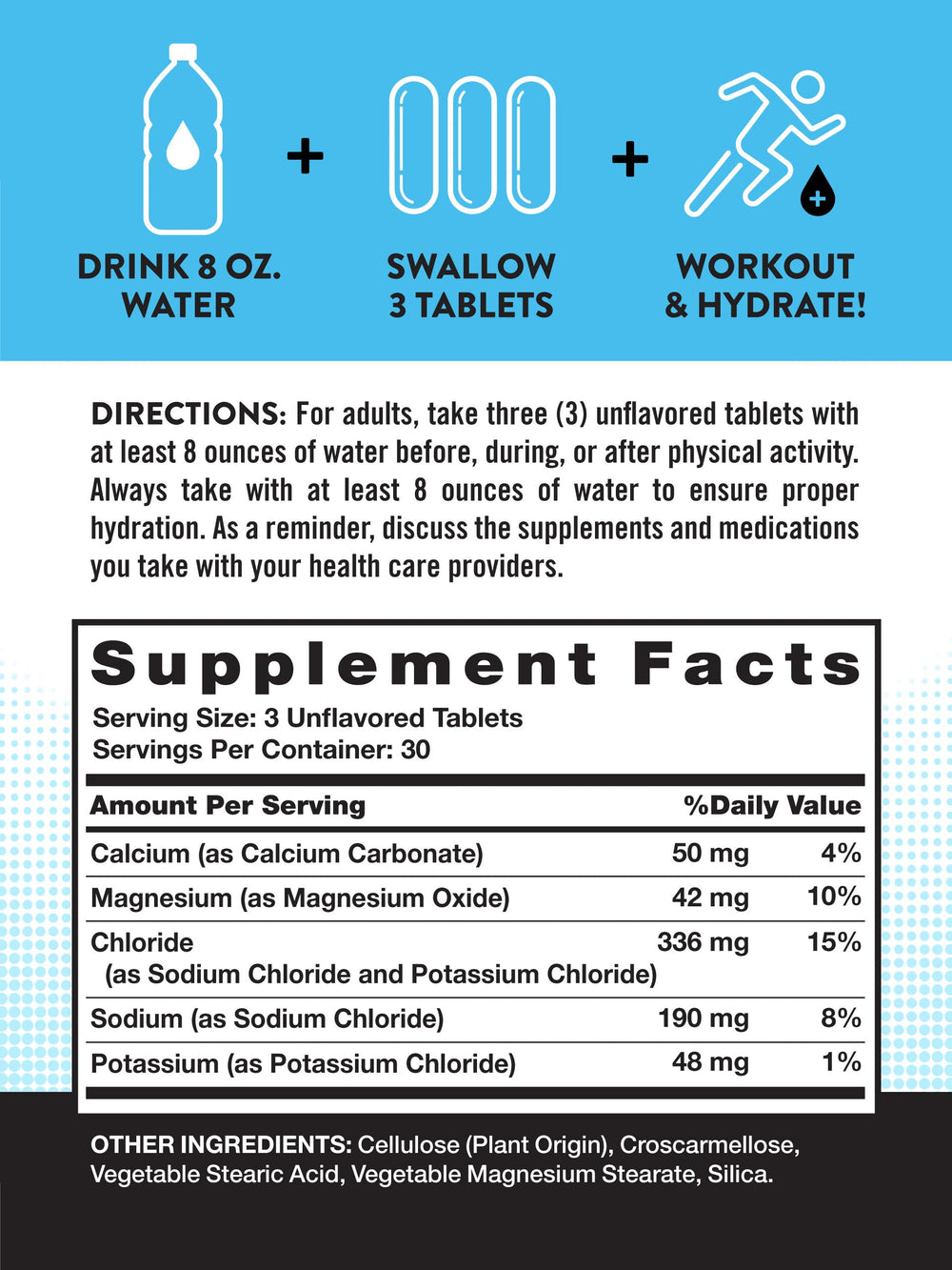Nature's Truth electrolyte tablets dissolving in water for quick, flavor-free mix