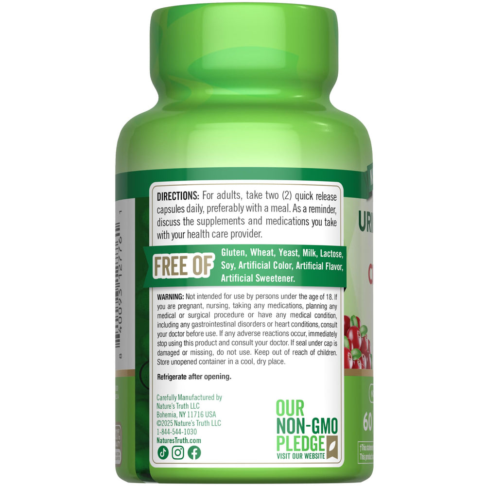 Nature's Truth etiqueta nutricional: información clara de ingredientes