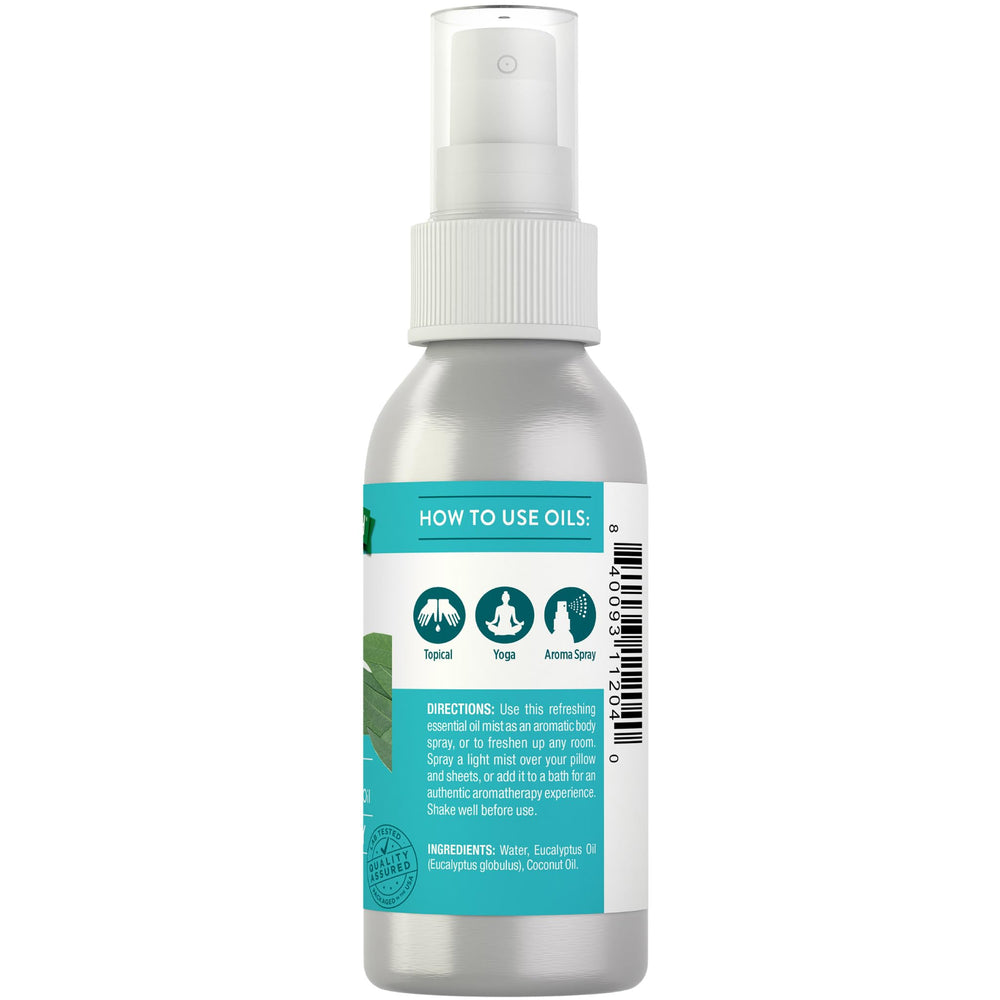 Nature's Truth eucalyptus mist spray packaging on a shelf for home use.